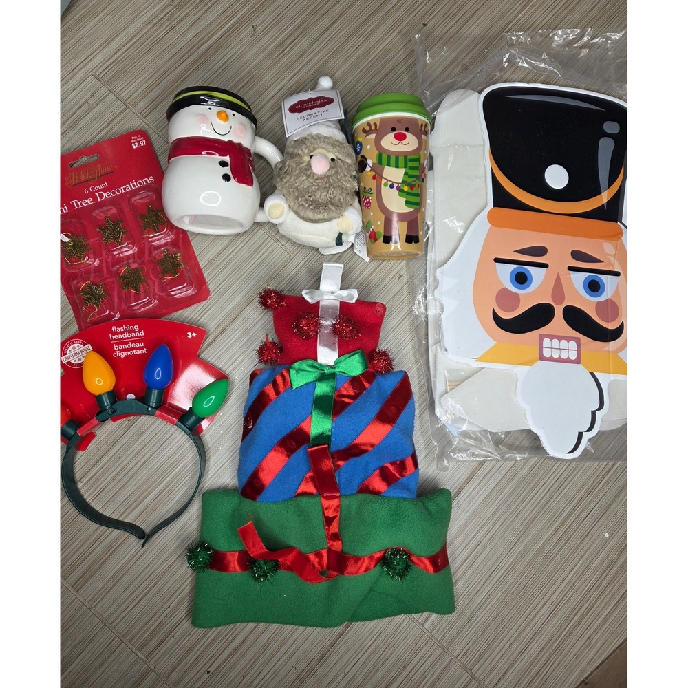 Christmas Holiday Bundle St Nicholas Square Santa Snowman Mug Headband Decor
